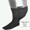 Extra Wide Comfort Stretch Socks in Black With Grip Sole