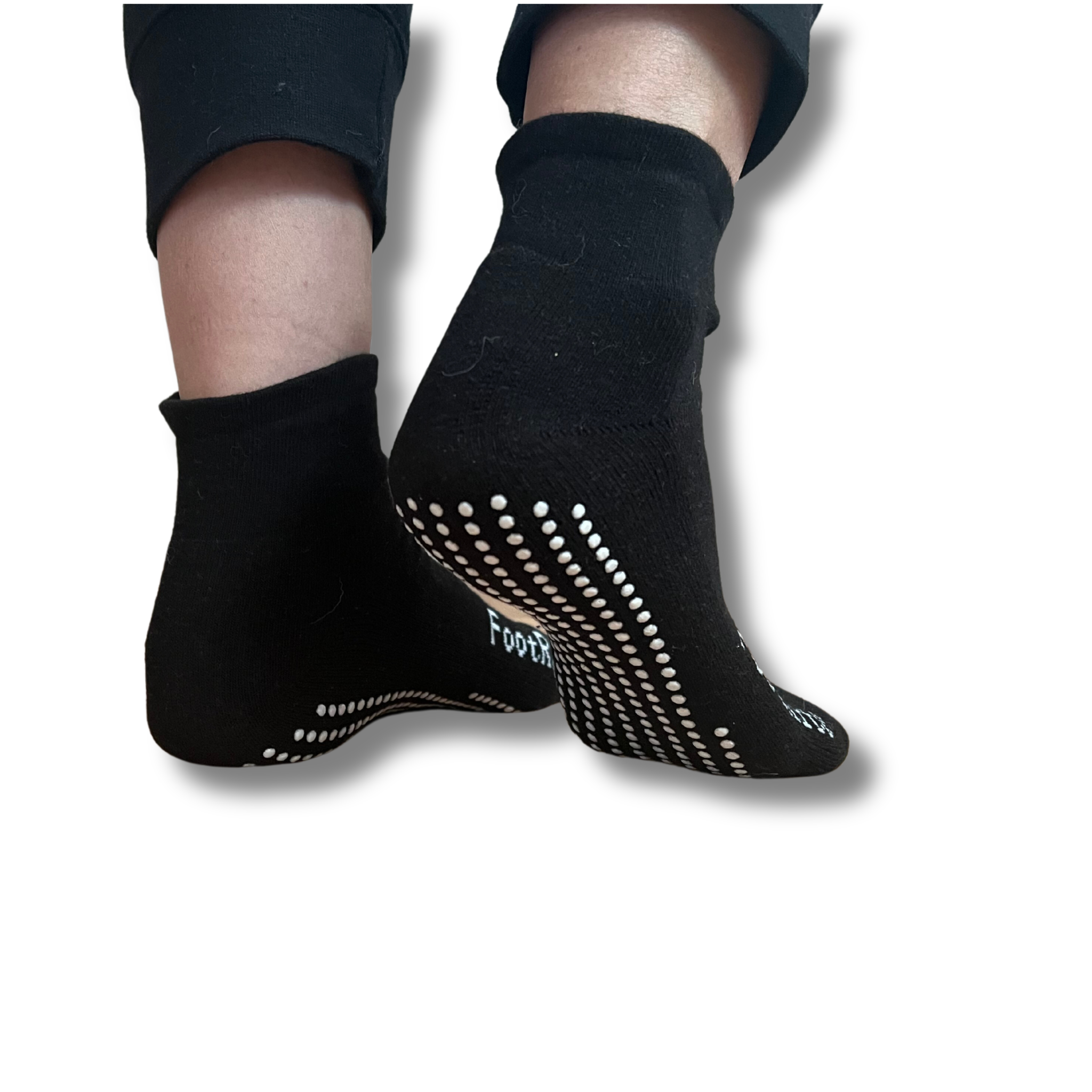 person wearing foot rite grip sock - The Sockery
