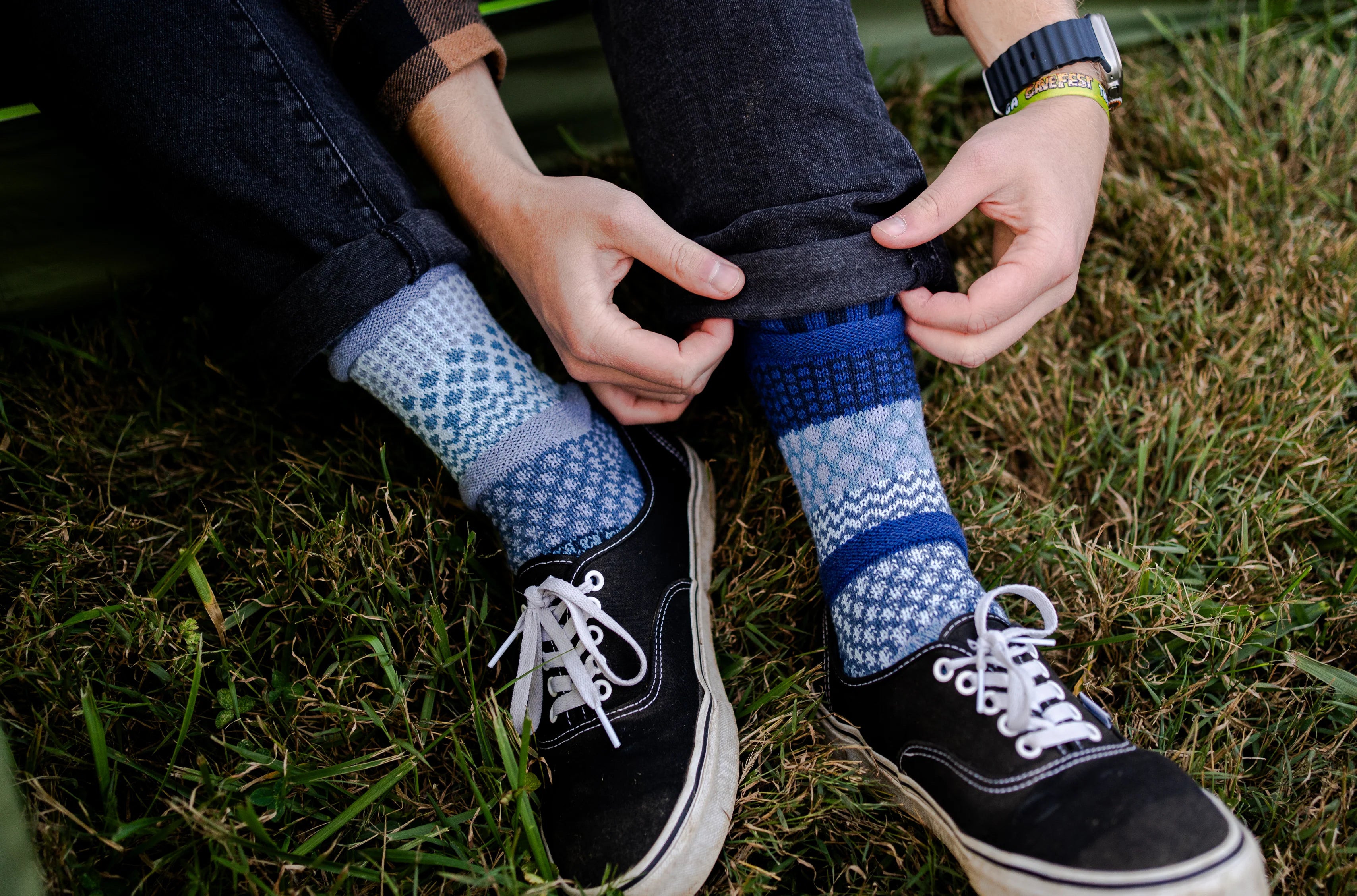 Horizon Recycled Cotton Crew Socks - The Sockery