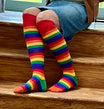 Rainbow Stripes Knee High Socks - Aussie Made - The Sockery