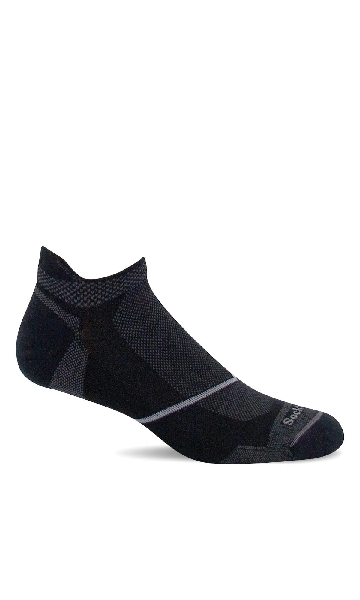 Pulse Micro Men's Bamboo/Merino Firm Compression Ankle Socks in Black - The Sockery