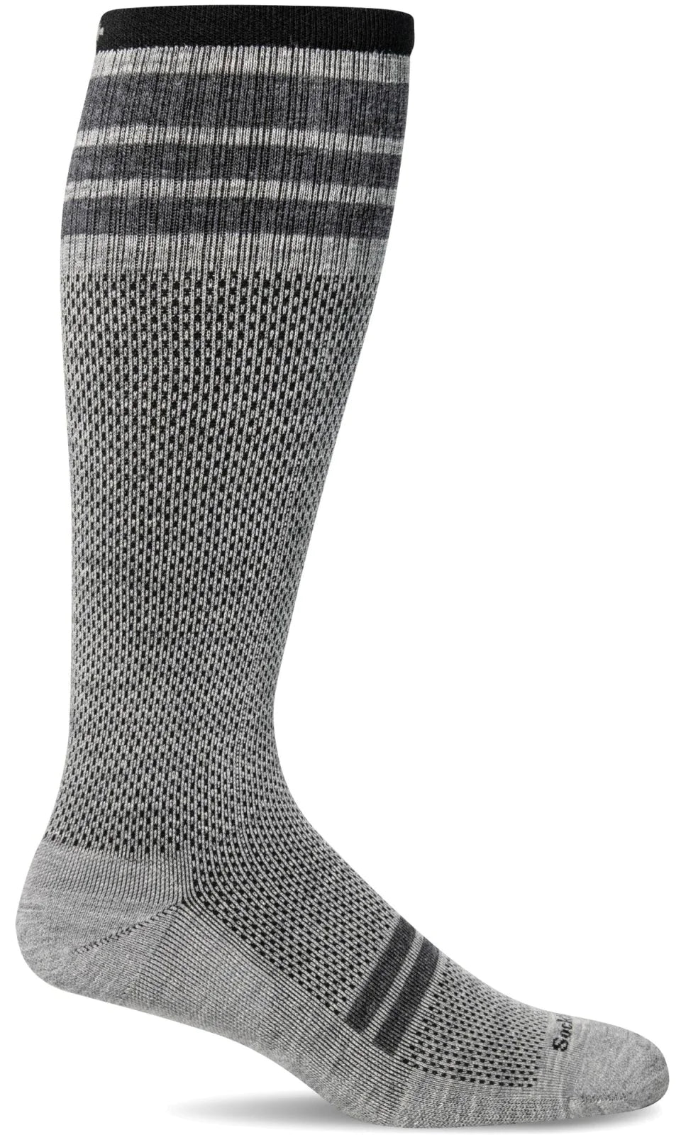 Men's Speedway Bamboo/Merino Firm Compression Sock in Grey - The Sockery