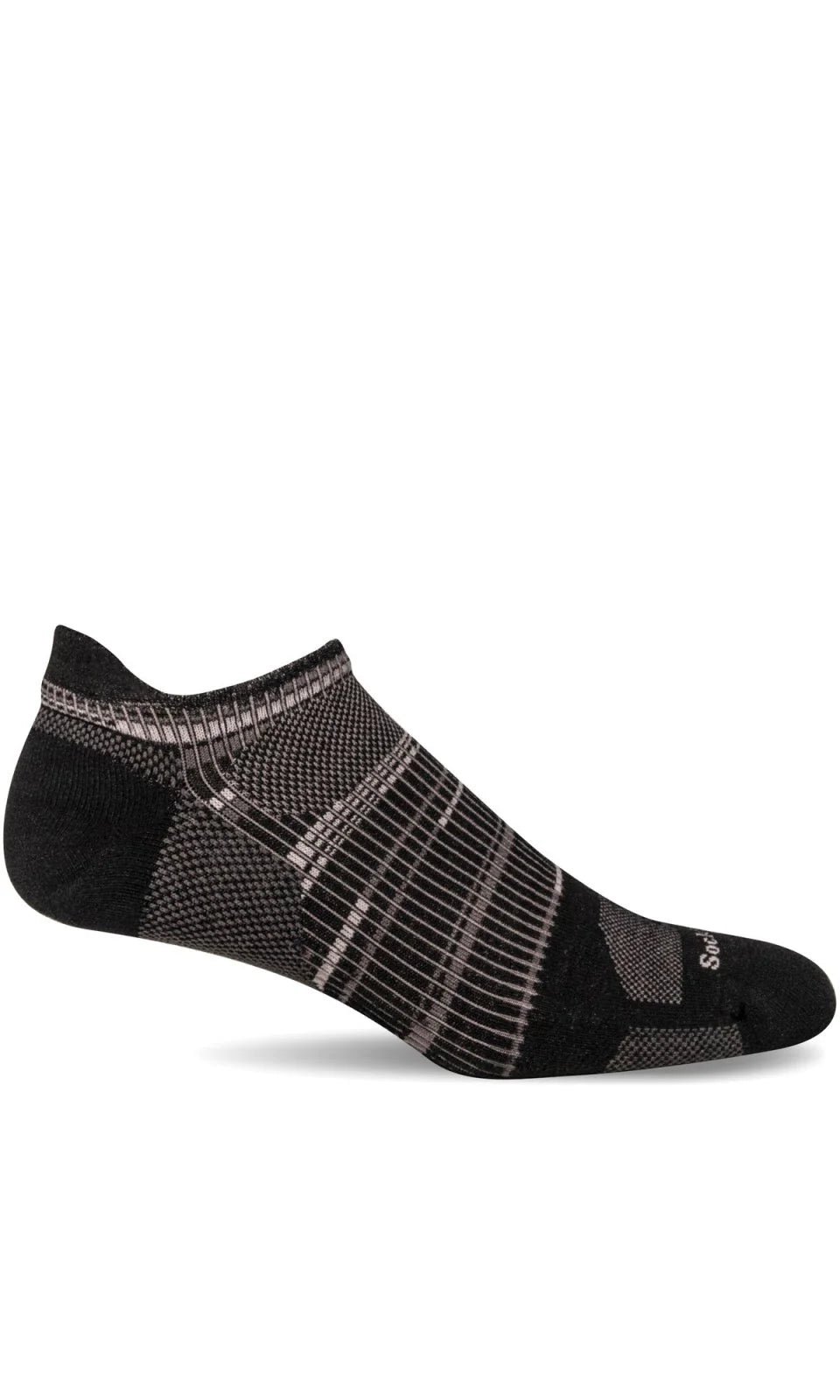 Sprint Micro Men's Bamboo/Merino Moderate Compression Ankle Socks in Black - The Sockery