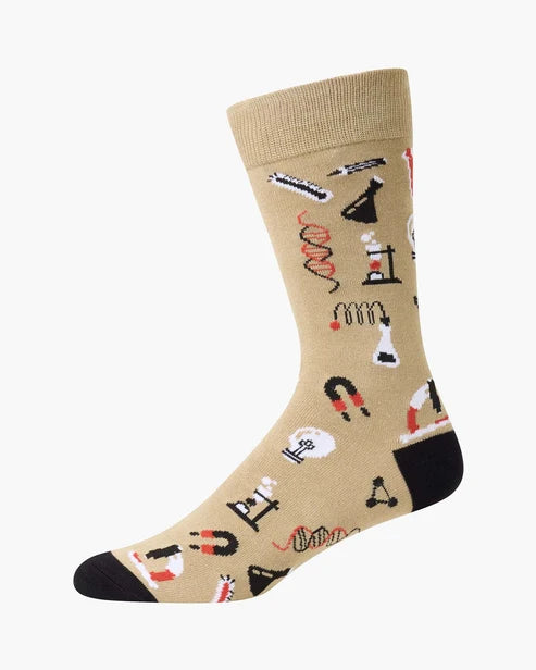 Mad Scientist Men's Bamboo Crew Socks