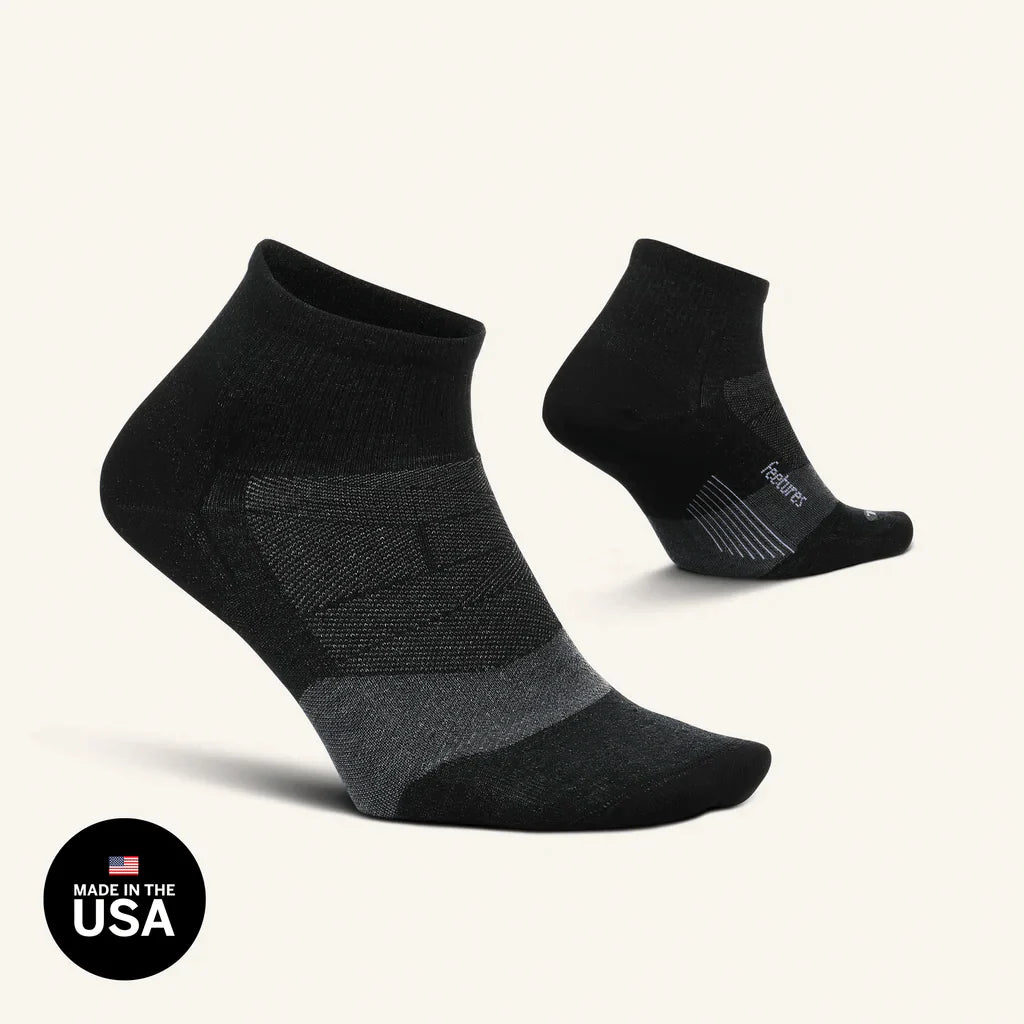 Merino 10 Cushion Quarter Socks in Charcoal - The Sockery