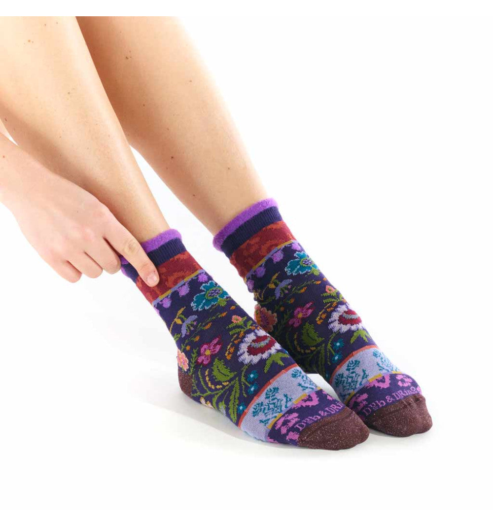 Carpates Women's Fuzzy Cuff Quarter Socks - The Sockery