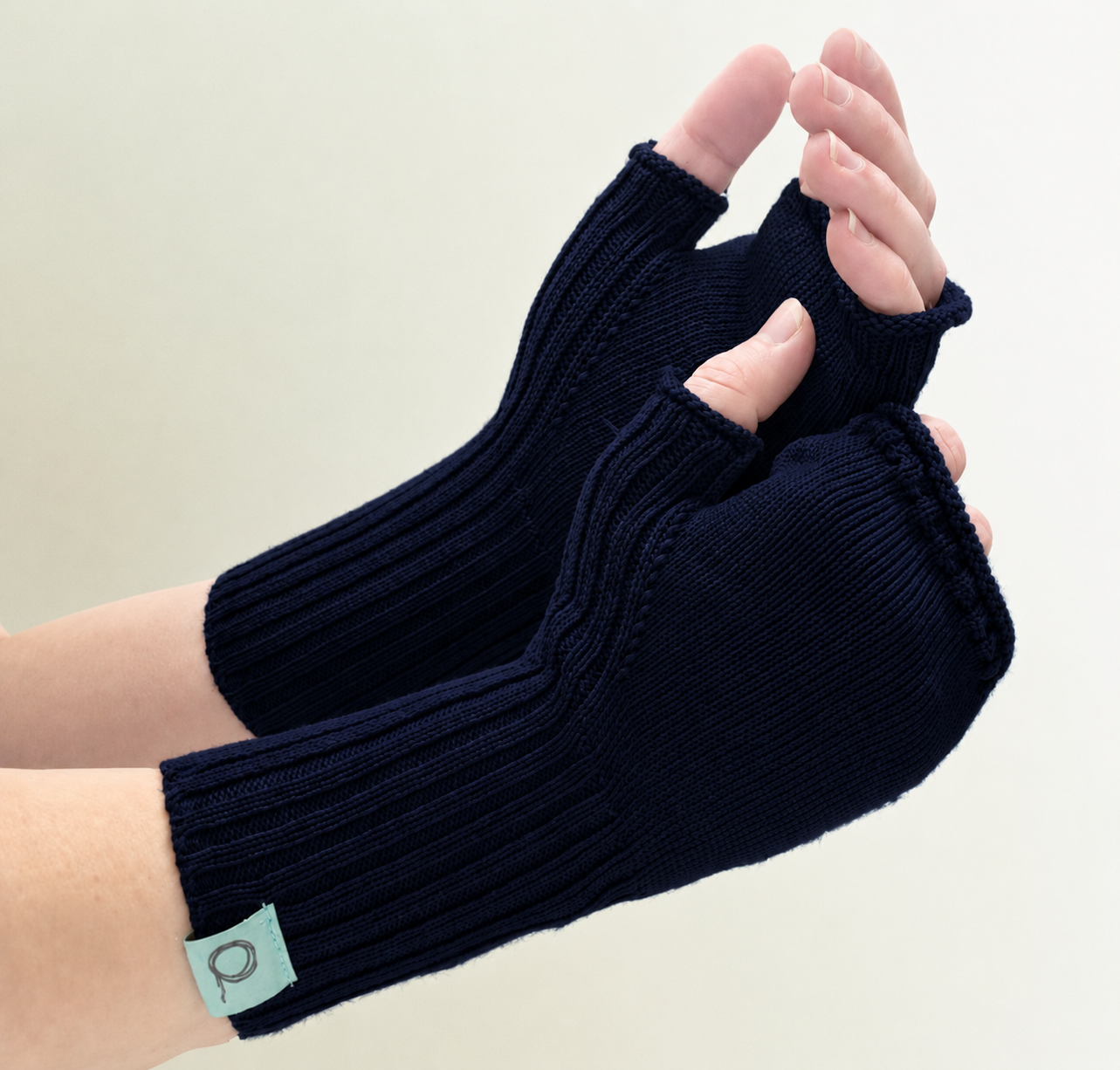Fingerless Wrist Warmers in Navy