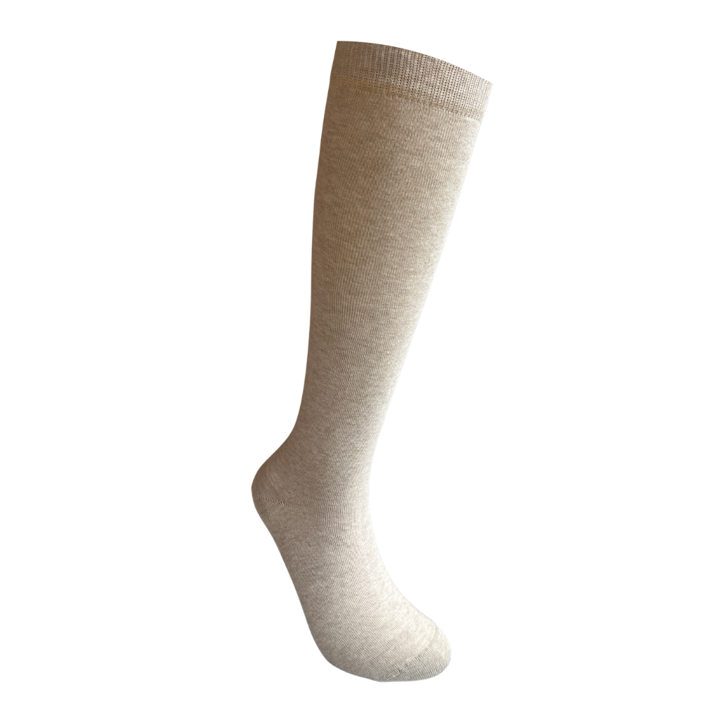 Oatmeal Cotton Knee High Socks