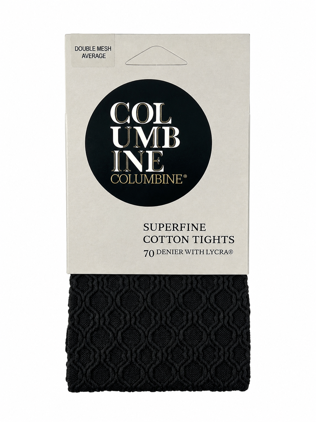 Superfine Double Mesh Diamond Pima Cotton Tights in Black