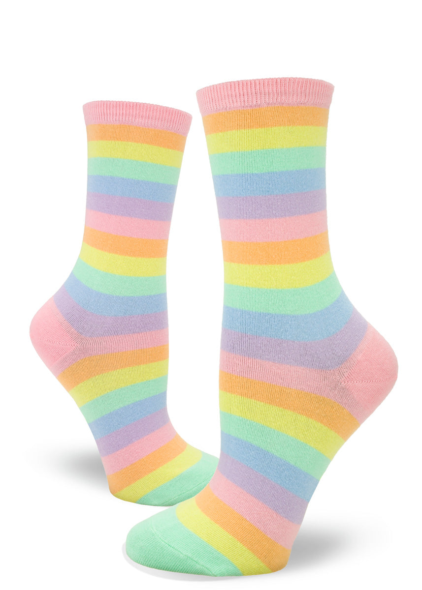 pastel rainbow crew socks - The   Sockery