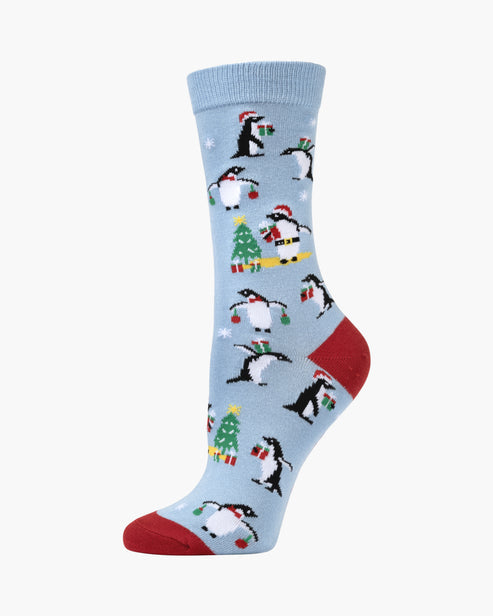 Chrissy Penguin Women's Bamboo Crew Socks