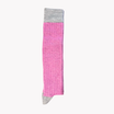 Wool Ribbed Knee High Sock in Pink and Smoke