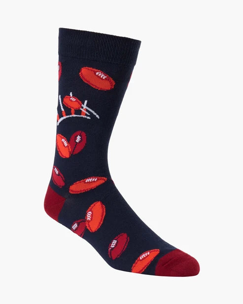 Men's Footy Posts Bamboo Crew Socks