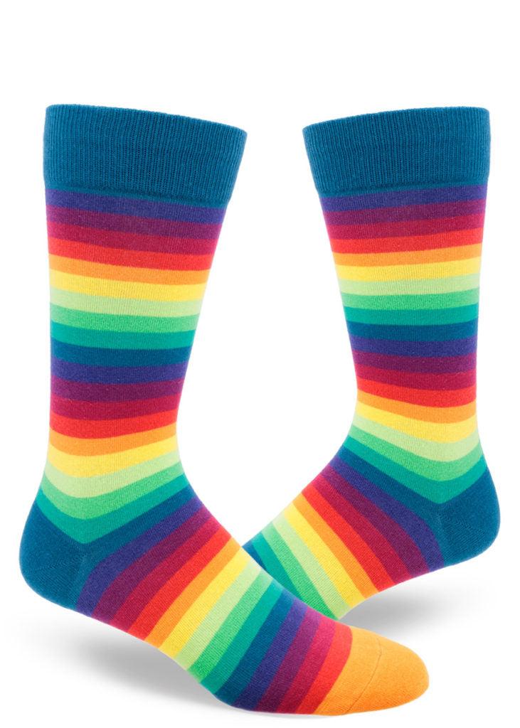 Rainbow Gradient Men's Crew Socks - The Sockery