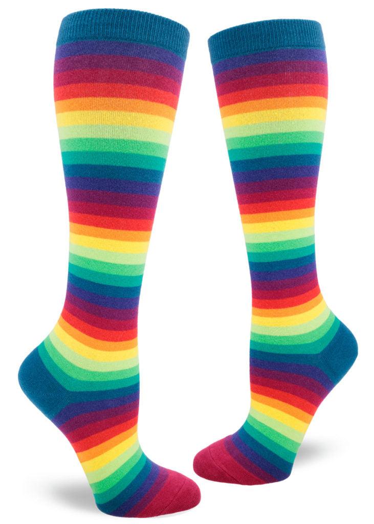 Rainbow Gradient Women's Knee High Socks - The Sockery