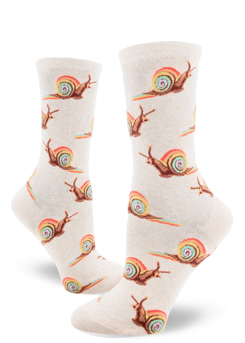 Rainbow Snail Women's Crew Sock - The Sockery