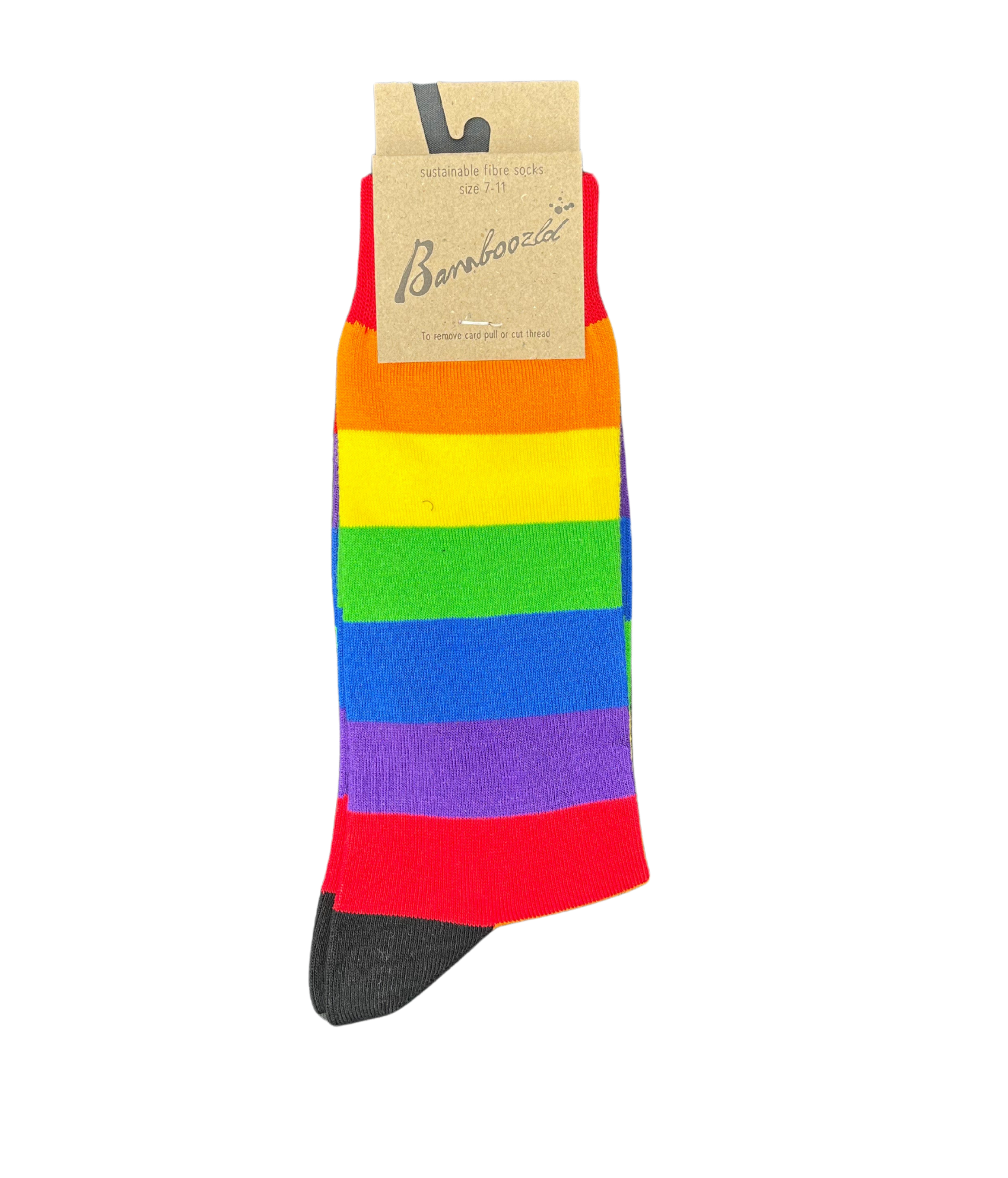 mens novelty colourful striped socks in all the colours of a rainbow