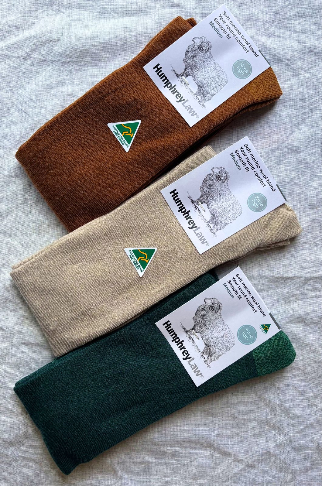 Merino Wool Women's Knee High Socks in Nutmeg
