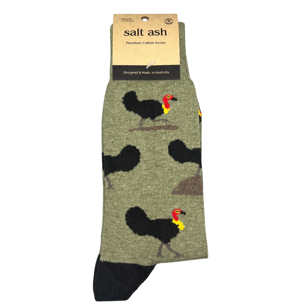 Brush Turkey Cotton Crew Dress Sock - Made in Australia