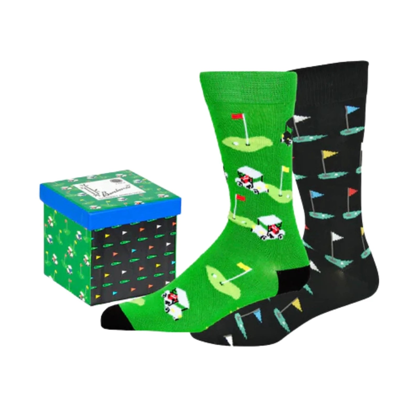 Boxed Gift Set - Golf Green Men's Crew Socks 2 Pack