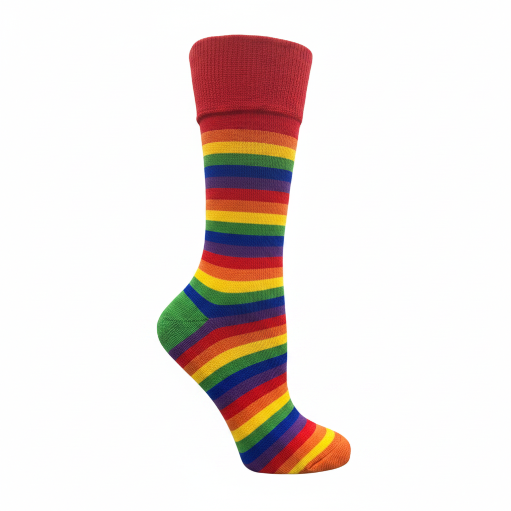 rainbow coloured crew socks - The Sockery