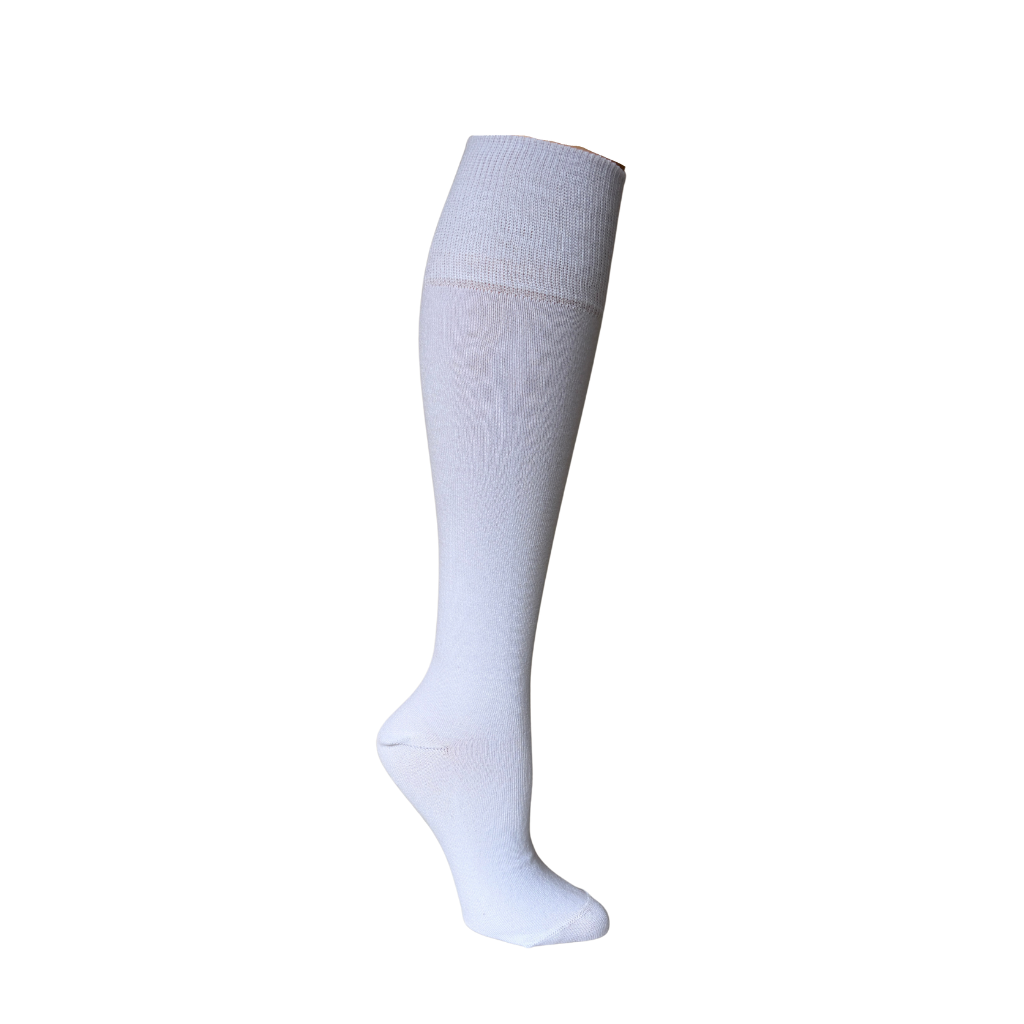 White Cotton Knee High Socks