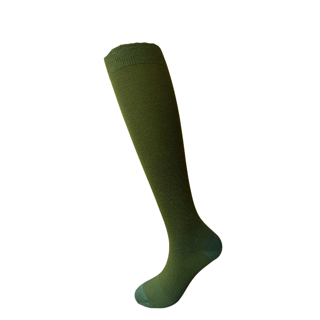 Wide Calf Merino Wool Women's Knee High Socks in Moss Green - Aussie Made