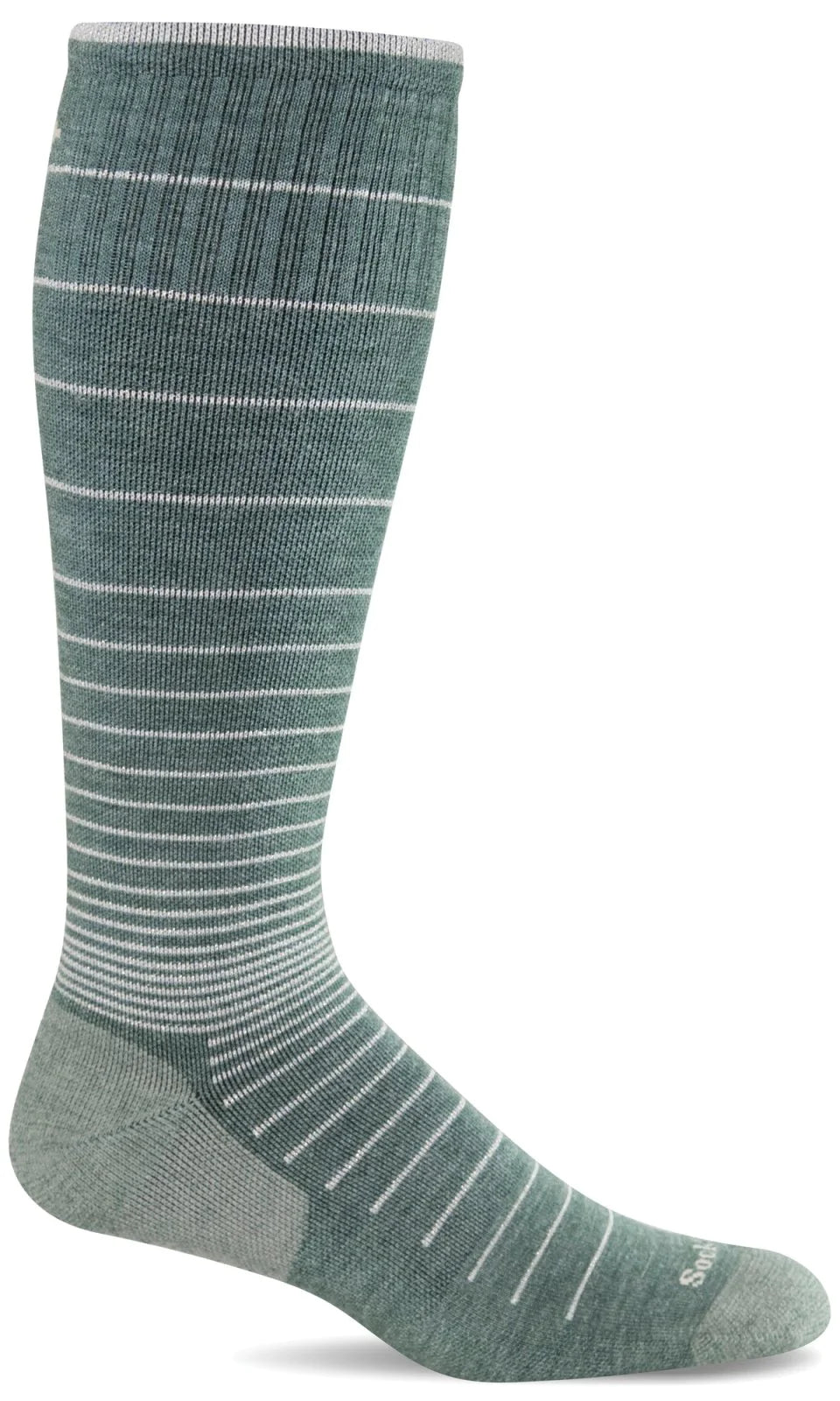 Graduated compression sock with sparkles in green - The Sockery