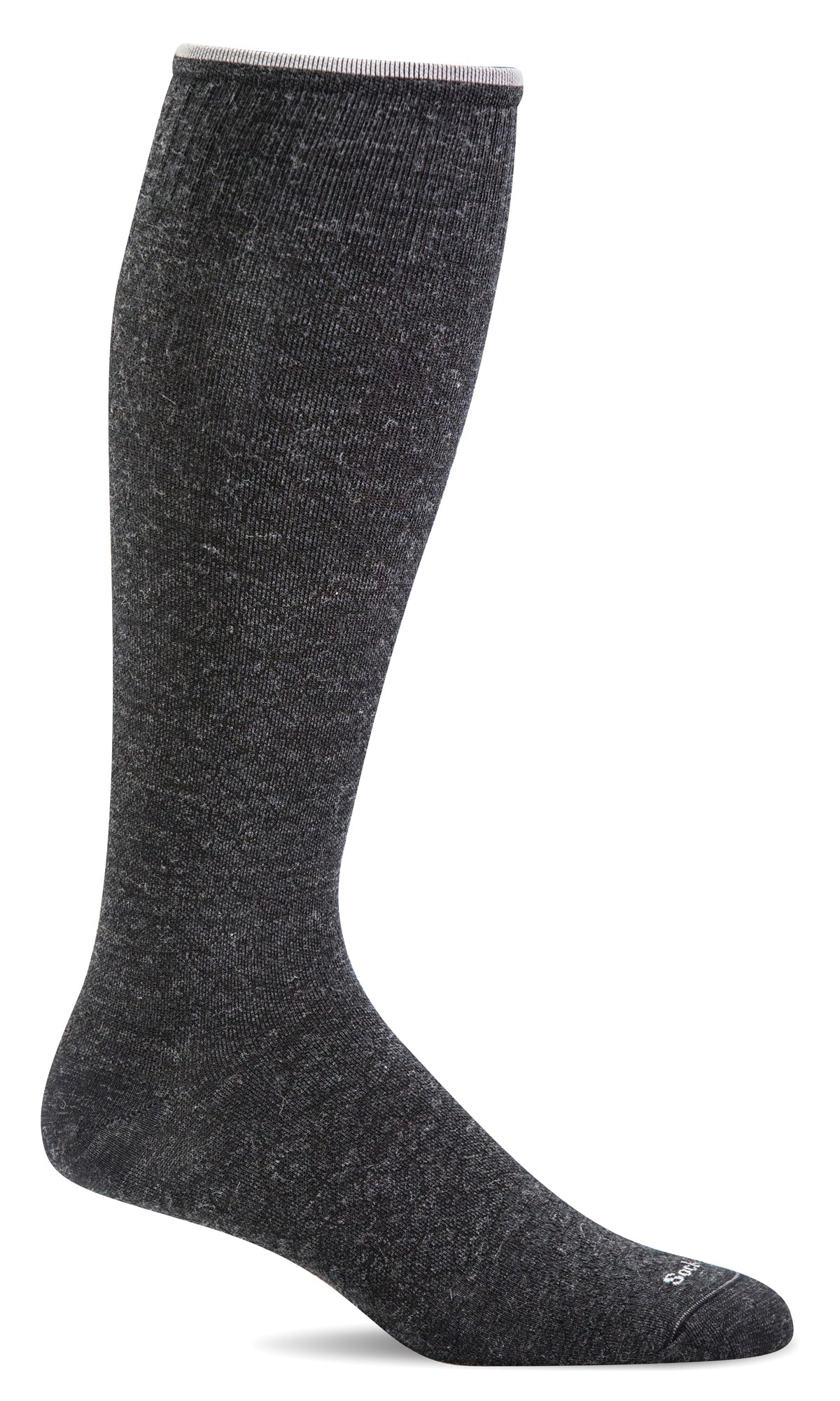 Featherweight Fancy Women's Bamboo/Merino Moderate Graduated Compression in Black - The Sockery