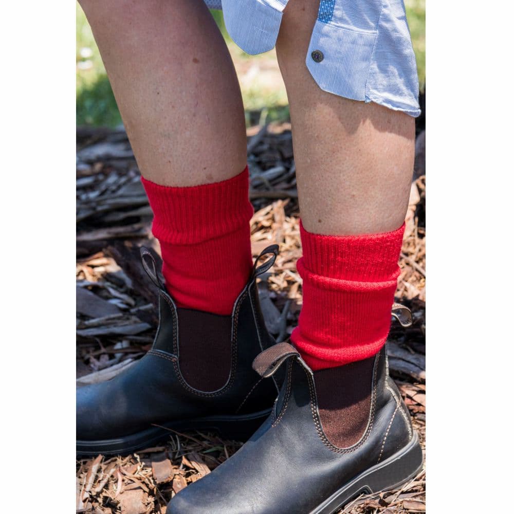 Stockman Work Socks in Red Aussie Made