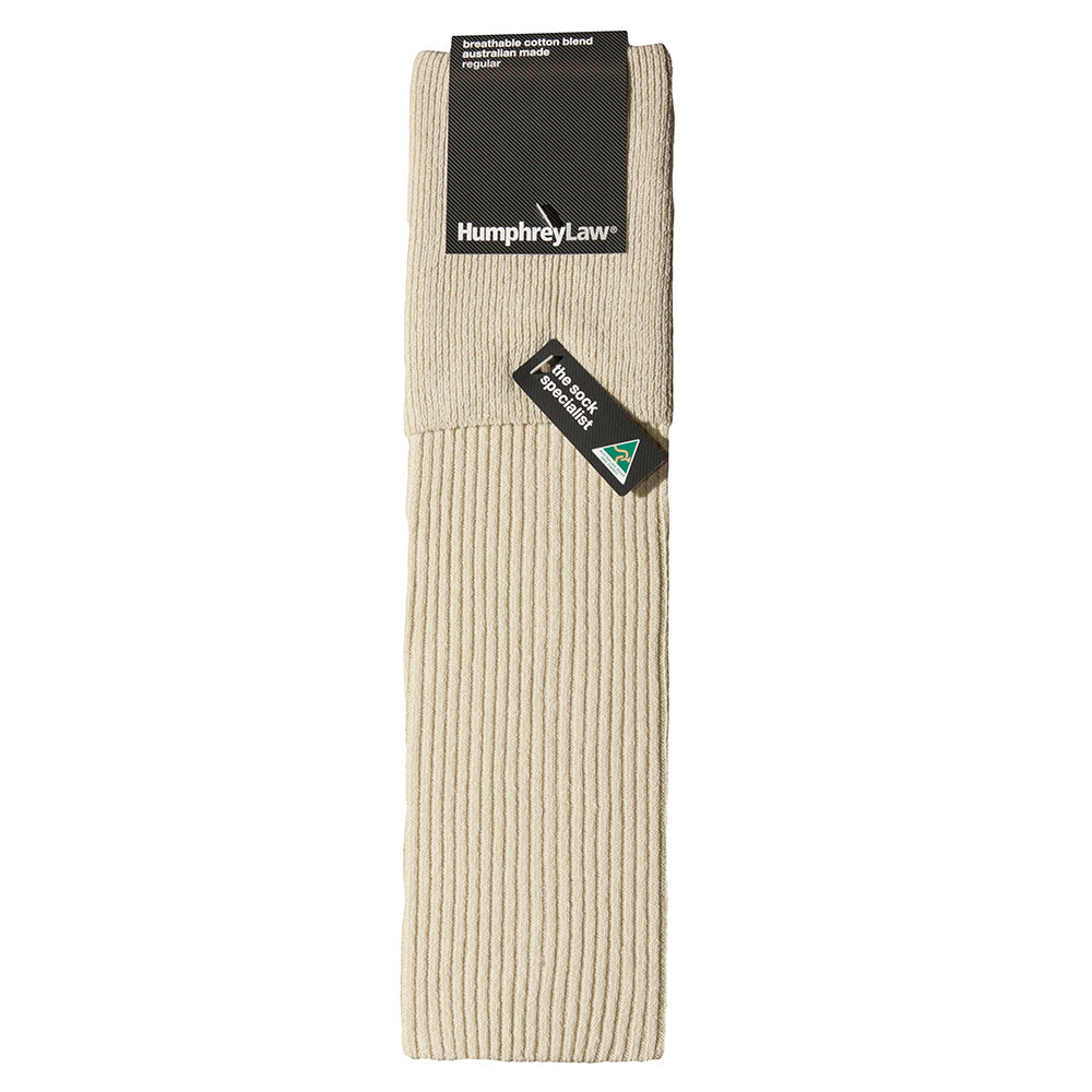 cotton mix mens knee high sock in oatmeal - The Sockery