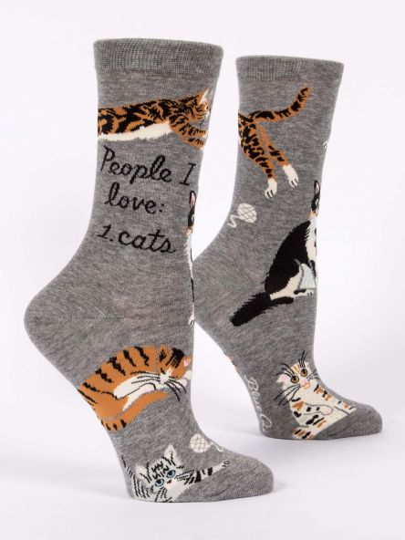 People I Love: Cats Womens Crew Sock