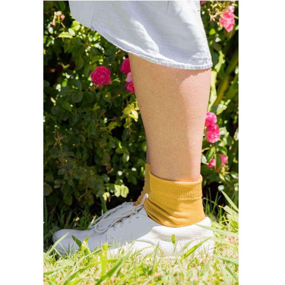 Fine Cotton Short Leg Sock in Mustard - The Sockery