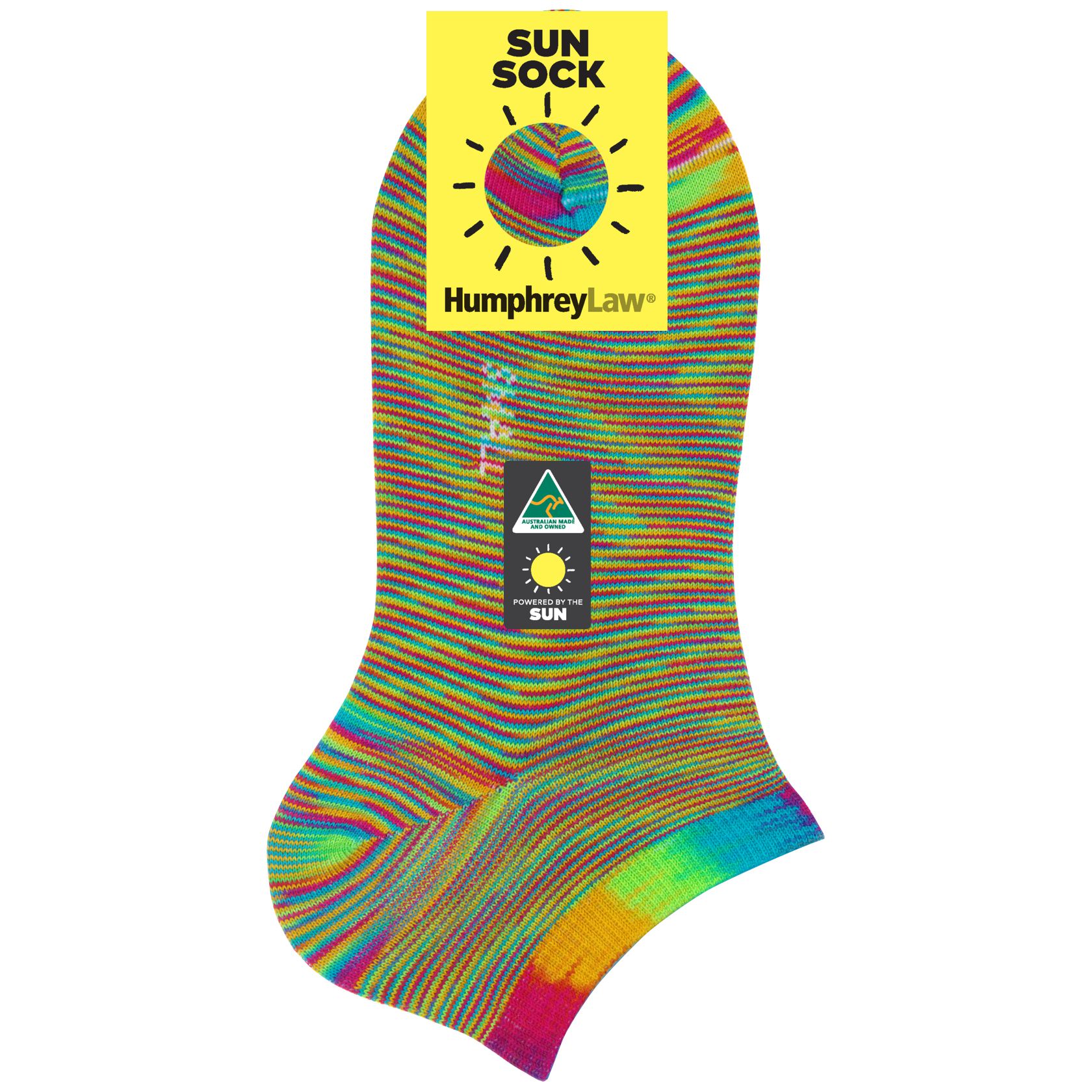 Sun Sock Women's Ankle Socks in Rainbow - Aussie Made