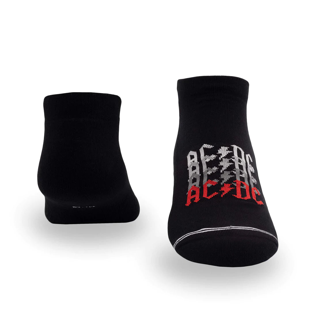 AC/DC Electric Shock No Show Sock in Black
