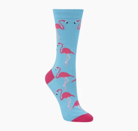 Flamin Flamingo Women's Bamboo Crew Socks - The Sockery