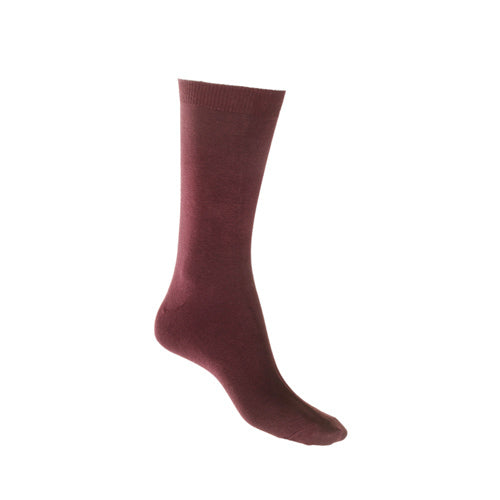 australian made crew sock in burgundy or wine colour