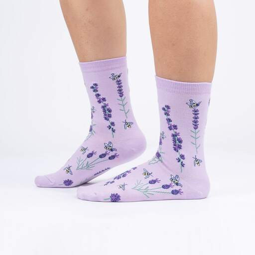Bees and Lavender Women's Crew Sock