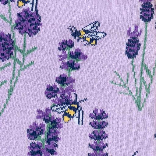 Bees and Lavender Knee High Sock in Extra Stretchy for Wide Calves