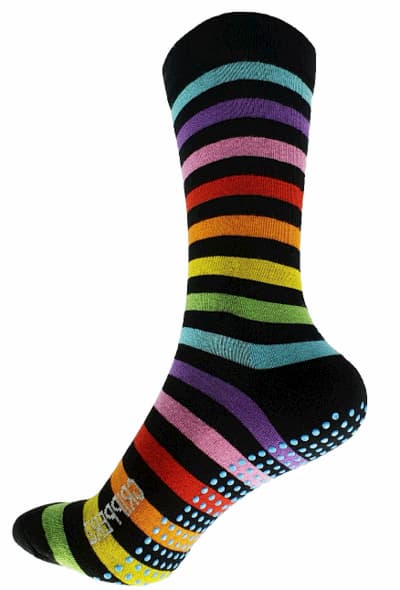 Non-Slip Crew Circulation Socks in Rainbow The Sockery