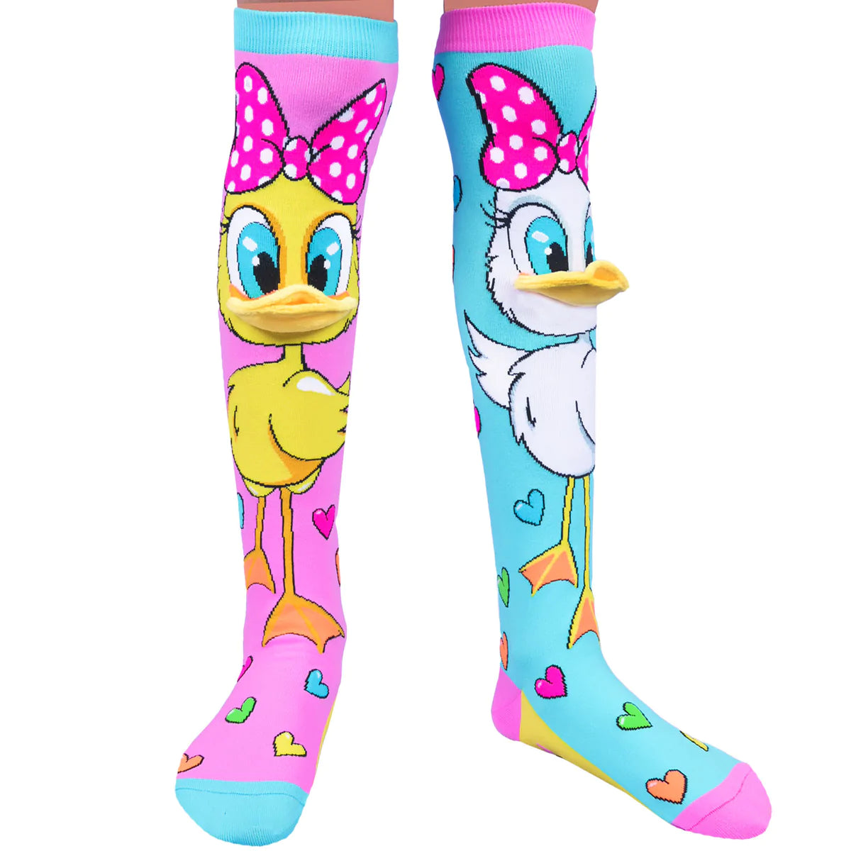 Fluffy Duck with Beak Knee High Socks - The Sockery