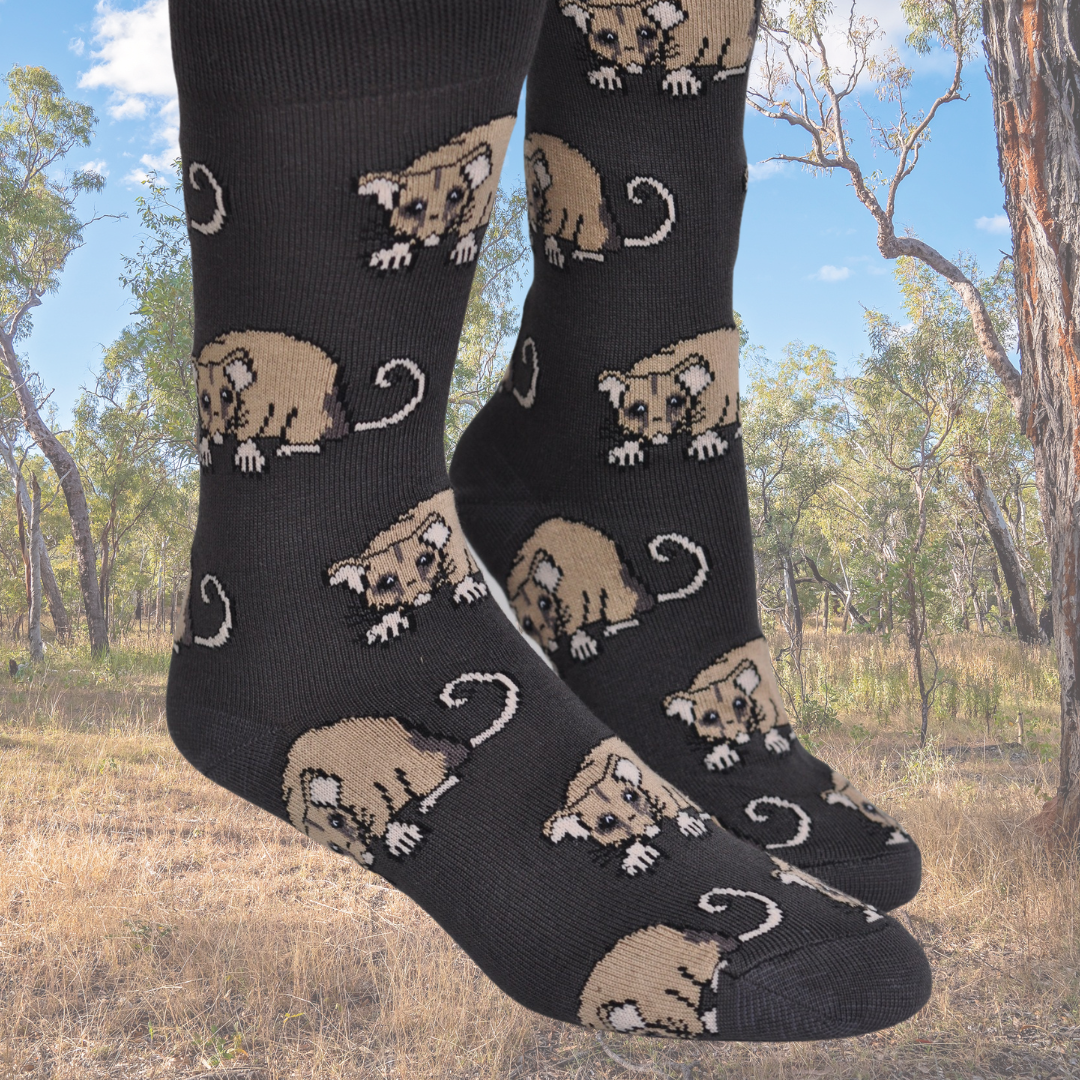 Mountain Pygmy Possum Bamboo Crew Socks - The Sockery
