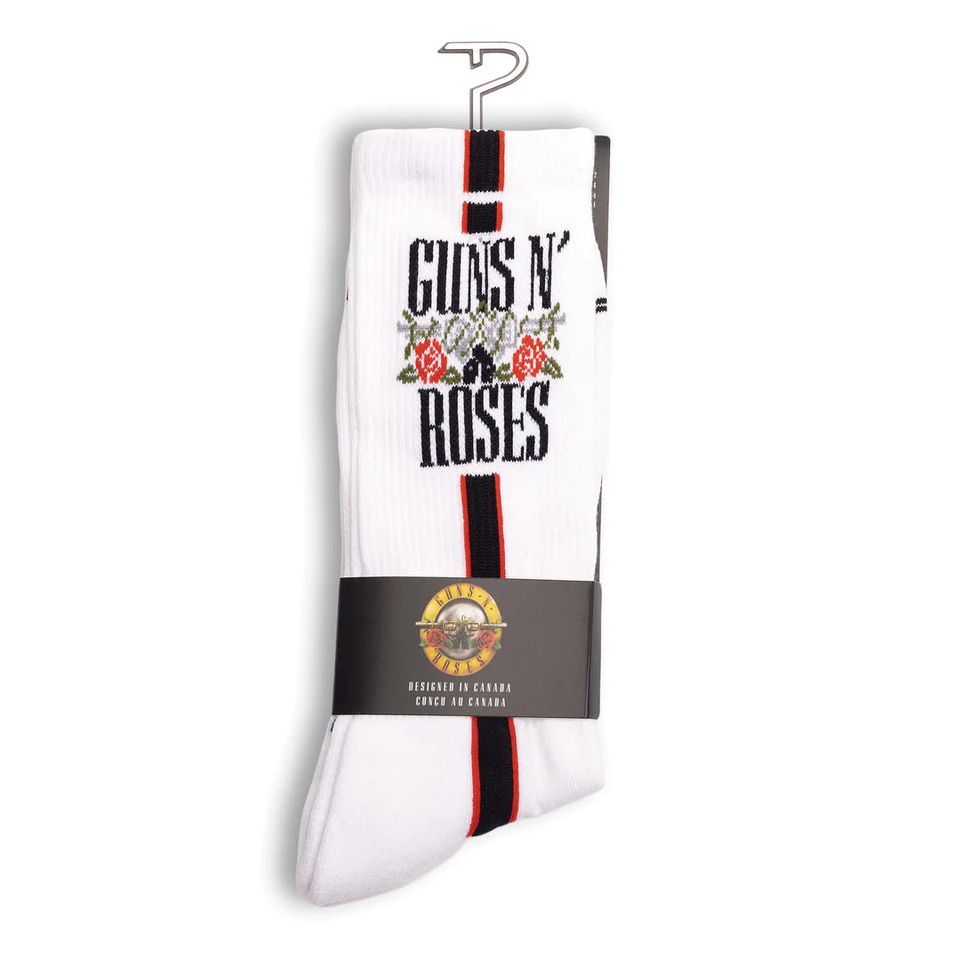 Guns n' Roses Side Stripe Socks in White - The Sockery