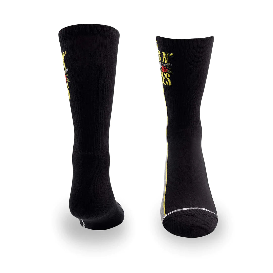Guns n' Roses Side Stripe Crew Socks in Black - The Sockery