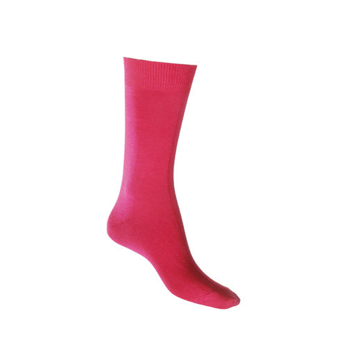 Australian made hot pink or fuchsia coloured crew sock