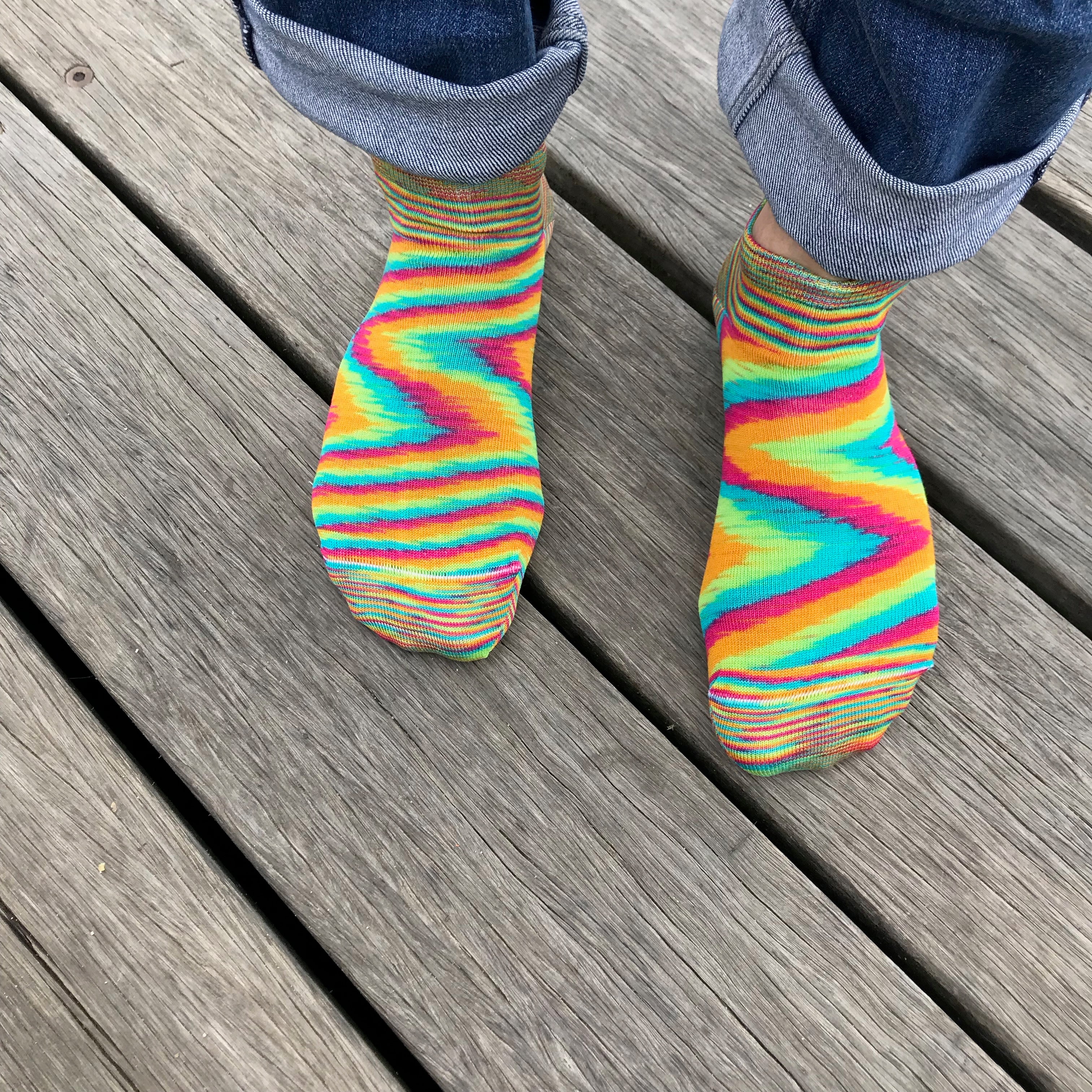 Womens Rainbow Ankle Sun Sock