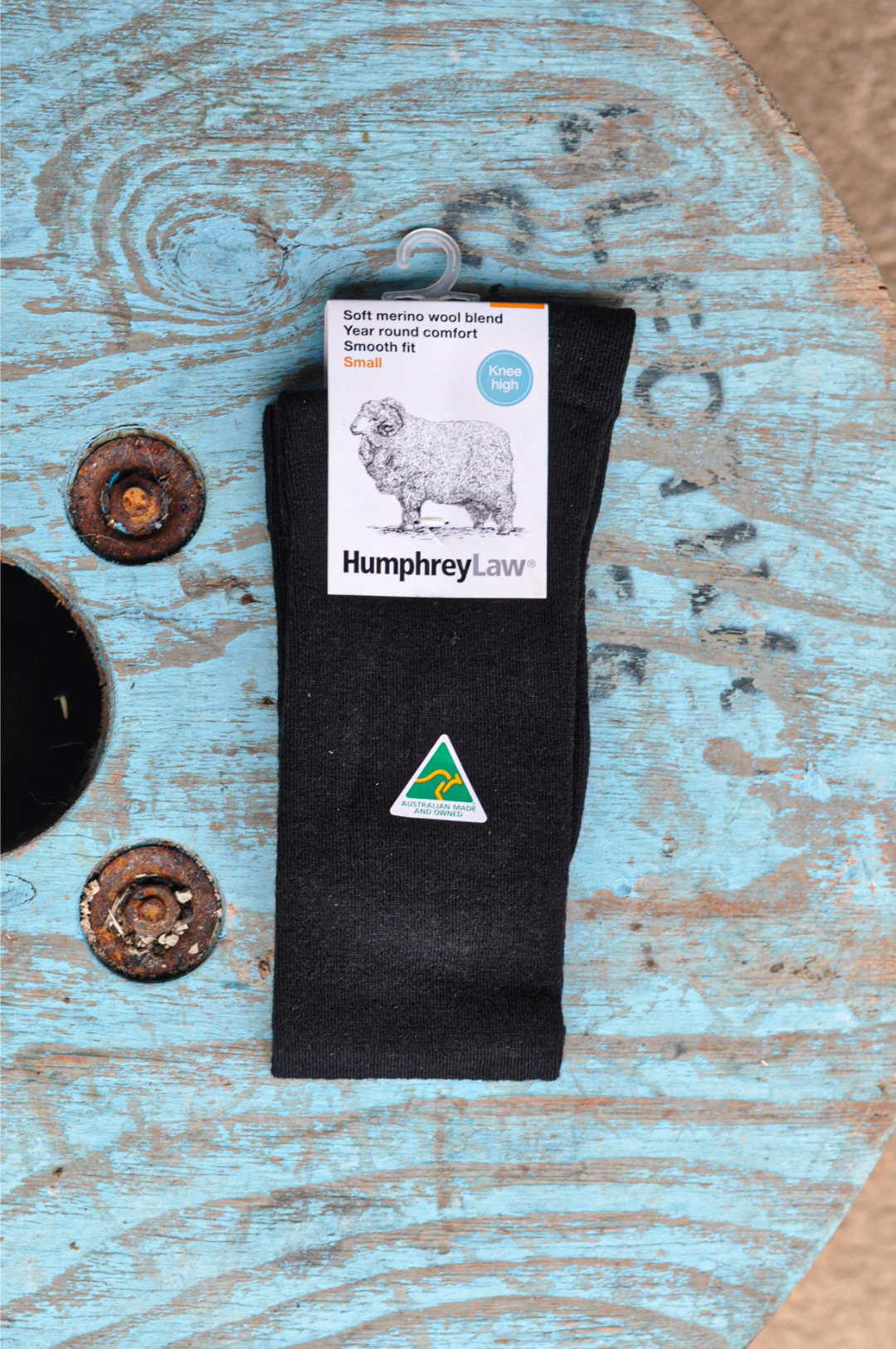 Merino Wool Women's Knee High Socks in Black - Aussie Made