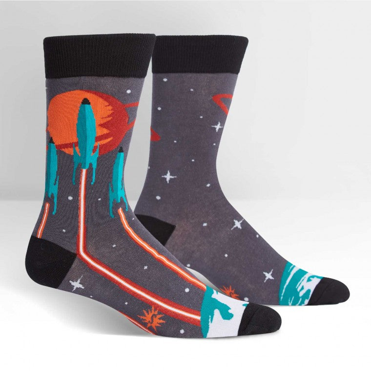 Launch From Earth Mens Crew Socks