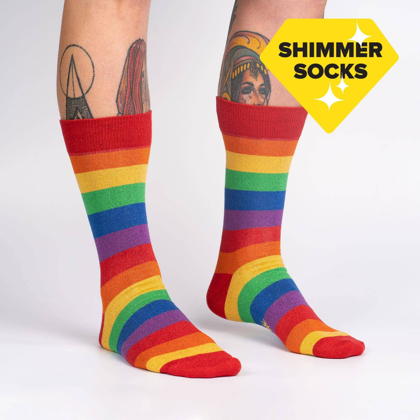 Shimmer Rainbow Mens Crew Socks