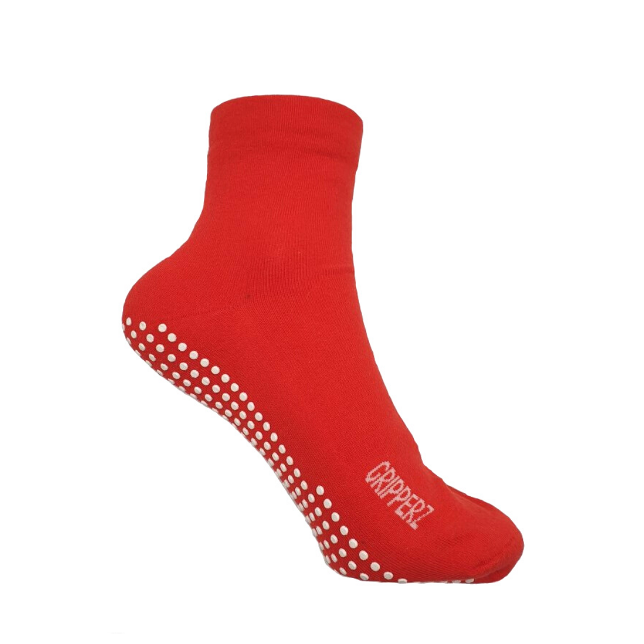 Maxi Hospital Non-Slip Socks in Red - The Sockery